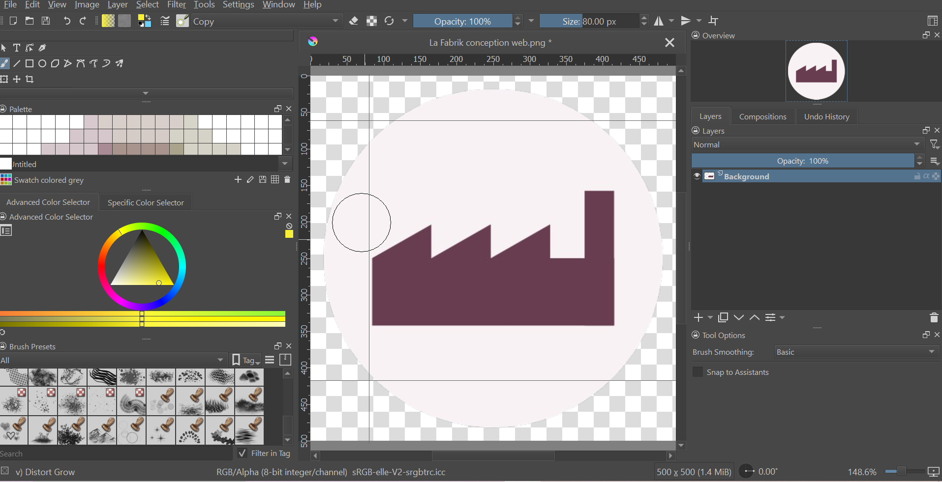 écran montrant des designs
